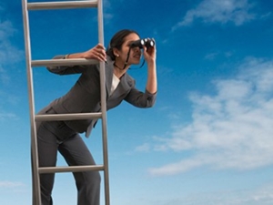 Woman-on-a-ladder-searching